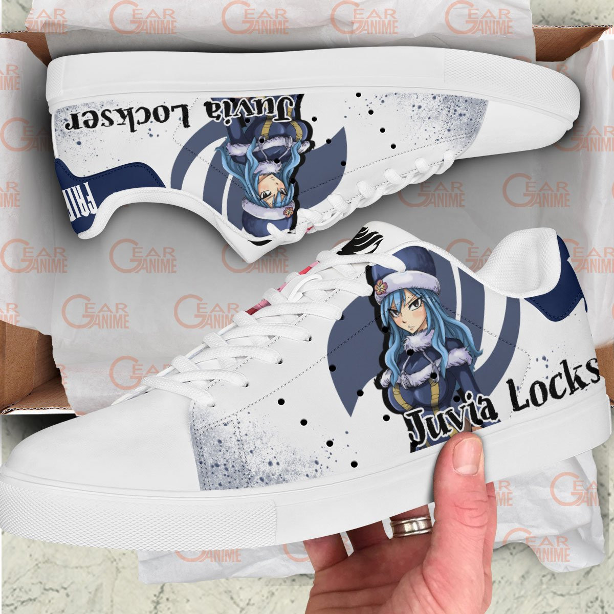 Fairy Tail Juvia Lockser Skate Sneakers Custom Anime Shoes