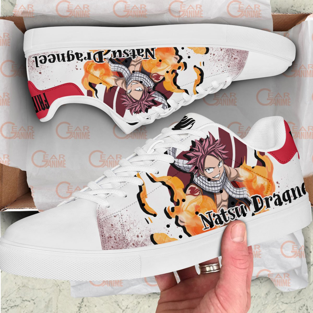 Fairy Tail Natsu Dragneel Skate Sneakers Custom Anime Shoes