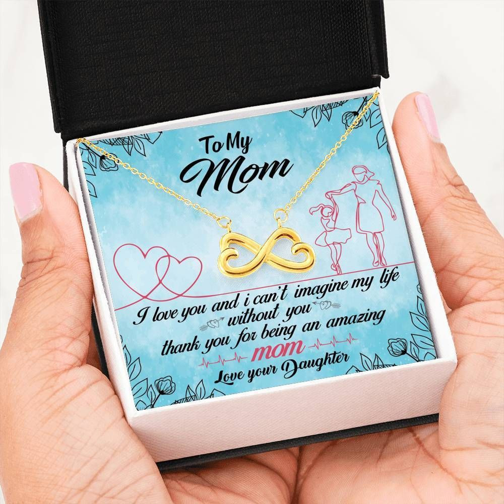 Family   Being An Amazing Mom Infinity Heart Necklace For Mom