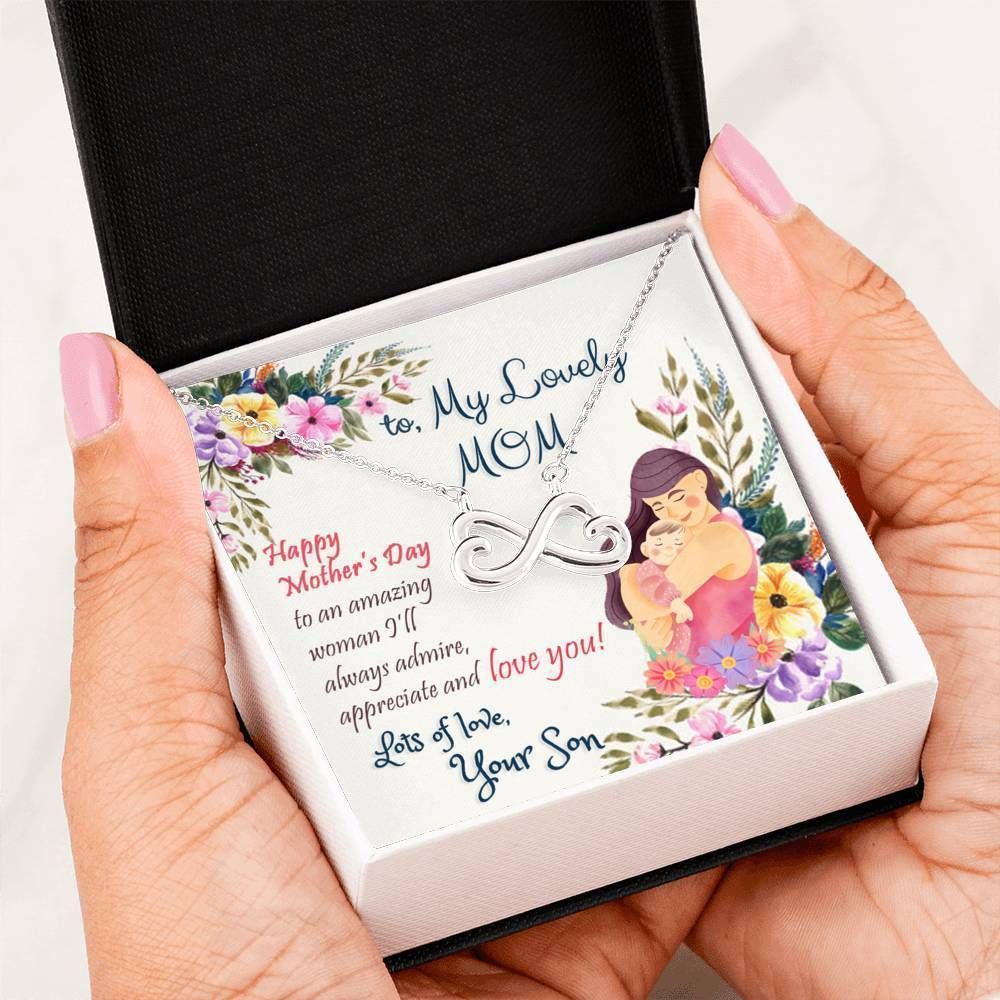 Family   I’ll Always Admire You Infinity Heart Necklace For Mom