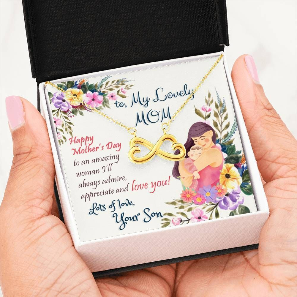 Family   I’ll Always Admire You Infinity Heart Necklace For Mom