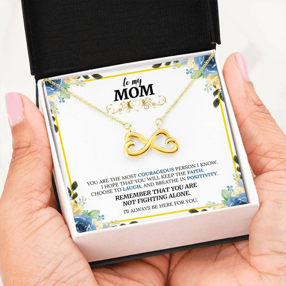 Family Birthday Gift For Mom Silver Infinity Heart Necklace I’ll Always Be Here For You