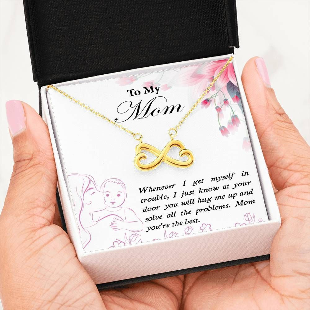 Family Birthday Gift For Mom Silver Infinity Heart Necklace Mom You’re The Best