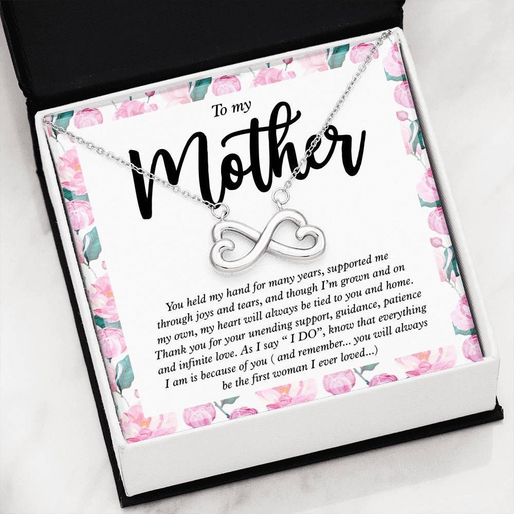 Family Gift For Mother Message Infinity Heart Necklace Be Tied To You