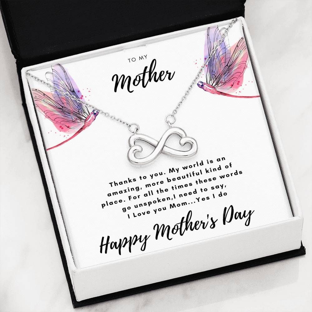 Family Happy Mother’s Day I Need To Say I Love You Mom Infinity Heart Necklace Gift For Mom