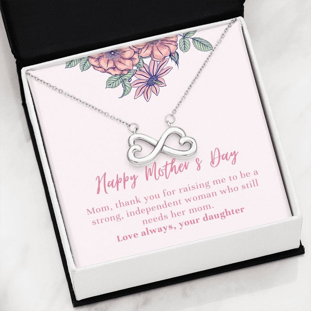 Family I Always Need You Silver Infinity Hearts Necklace Daughter Gift For Mom