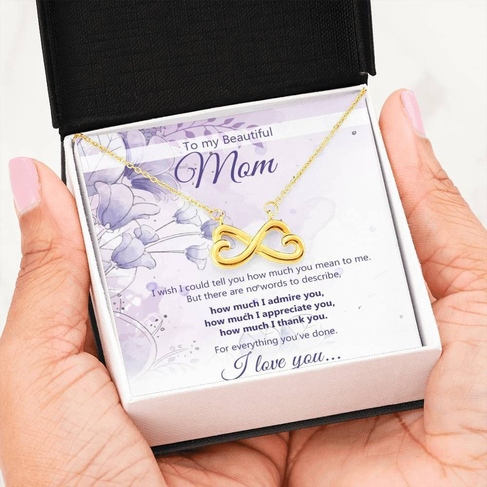 Family You Mean To Me Mom Infinity Heart Necklace