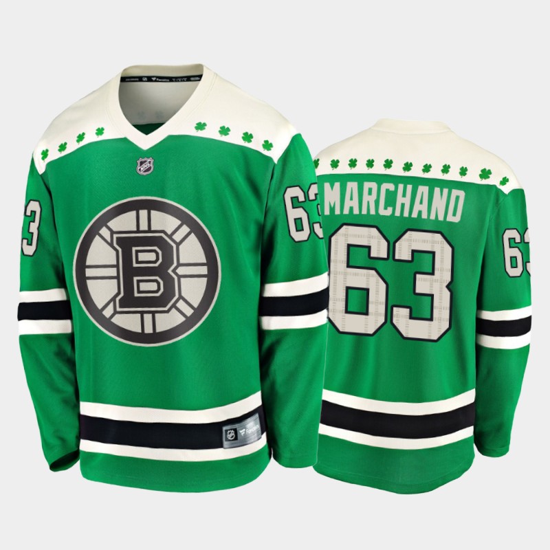 Fanatics Brad Marchand #63 Bruins 2020 St. Patrick's Day Player Jersey Green