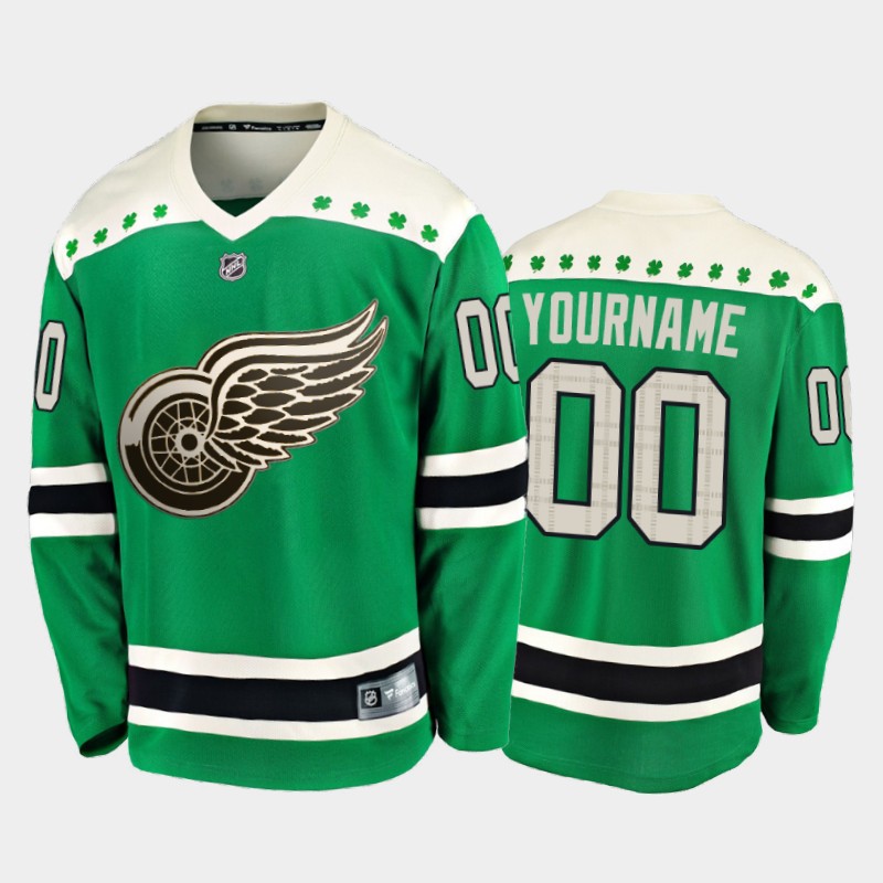 Fanatics Custom #00 Red Wings 2020 St. Patrick's Day Player Jersey Green