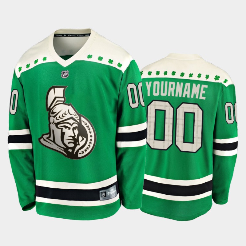 Fanatics Custom #00 Senators 2020 St. Patrick's Day Player Jersey Green