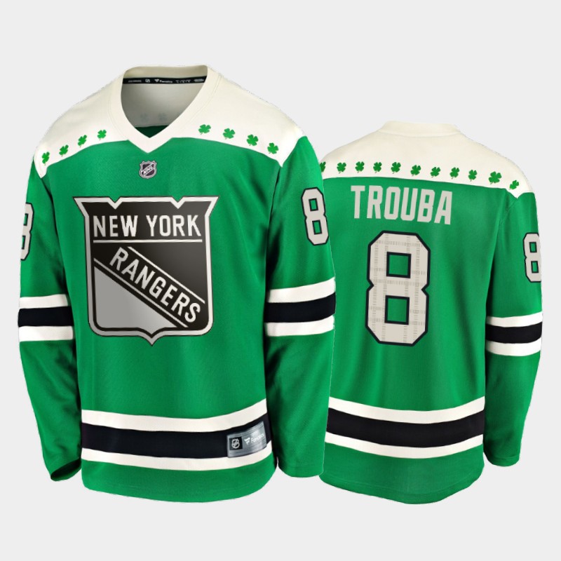 Fanatics Jacob Trouba #8 Rangers 2020 St. Patrick's Day Player Jersey Green