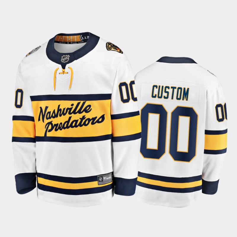 Fanatics Predators Custom #00 White 2020 Winter Classic Breakaway Player Jersey