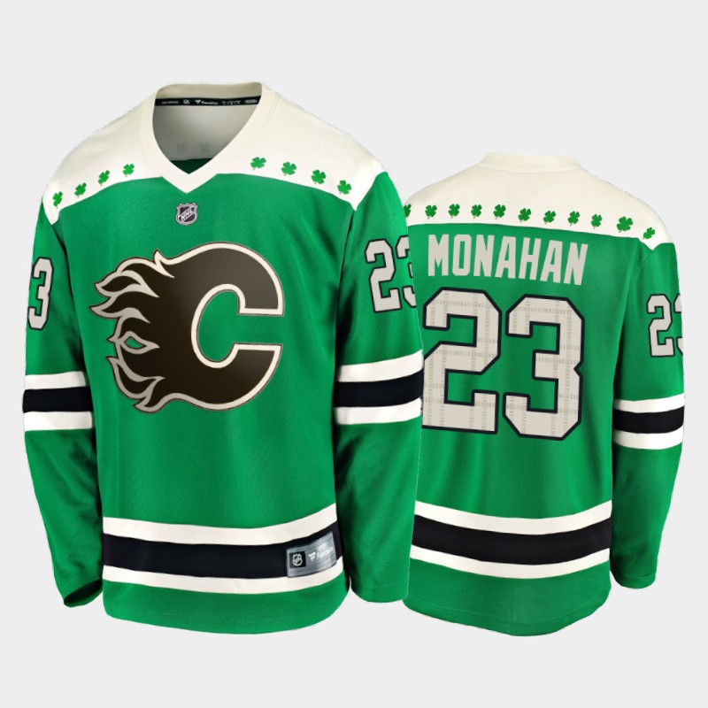 Fanatics Sean Monahan #23 Flames 2020 St. Patrick's Day Player Jersey Green