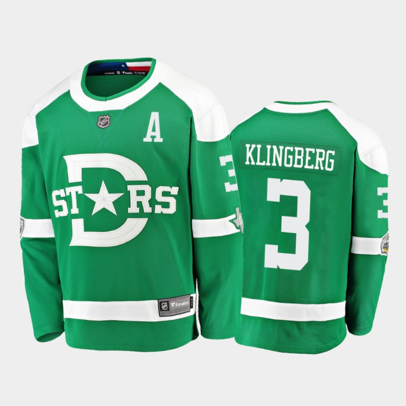 Fanatics Stars John Klingberg #3 Green 2020 Winter Classic Breakaway Player Jersey