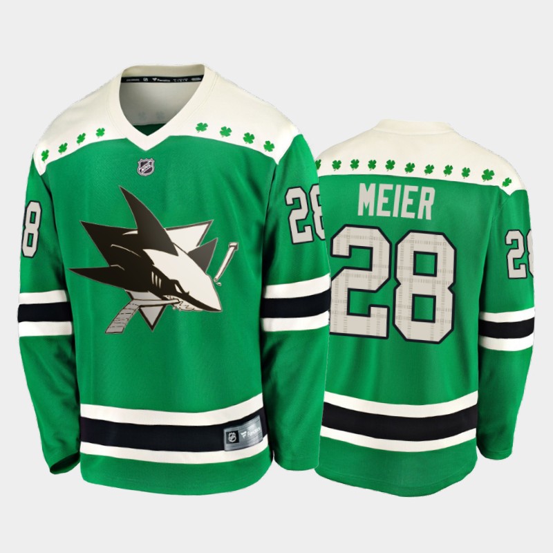 Fanatics Timo Meier #28 Sharks 2020 St. Patrick's Day Player Jersey Green