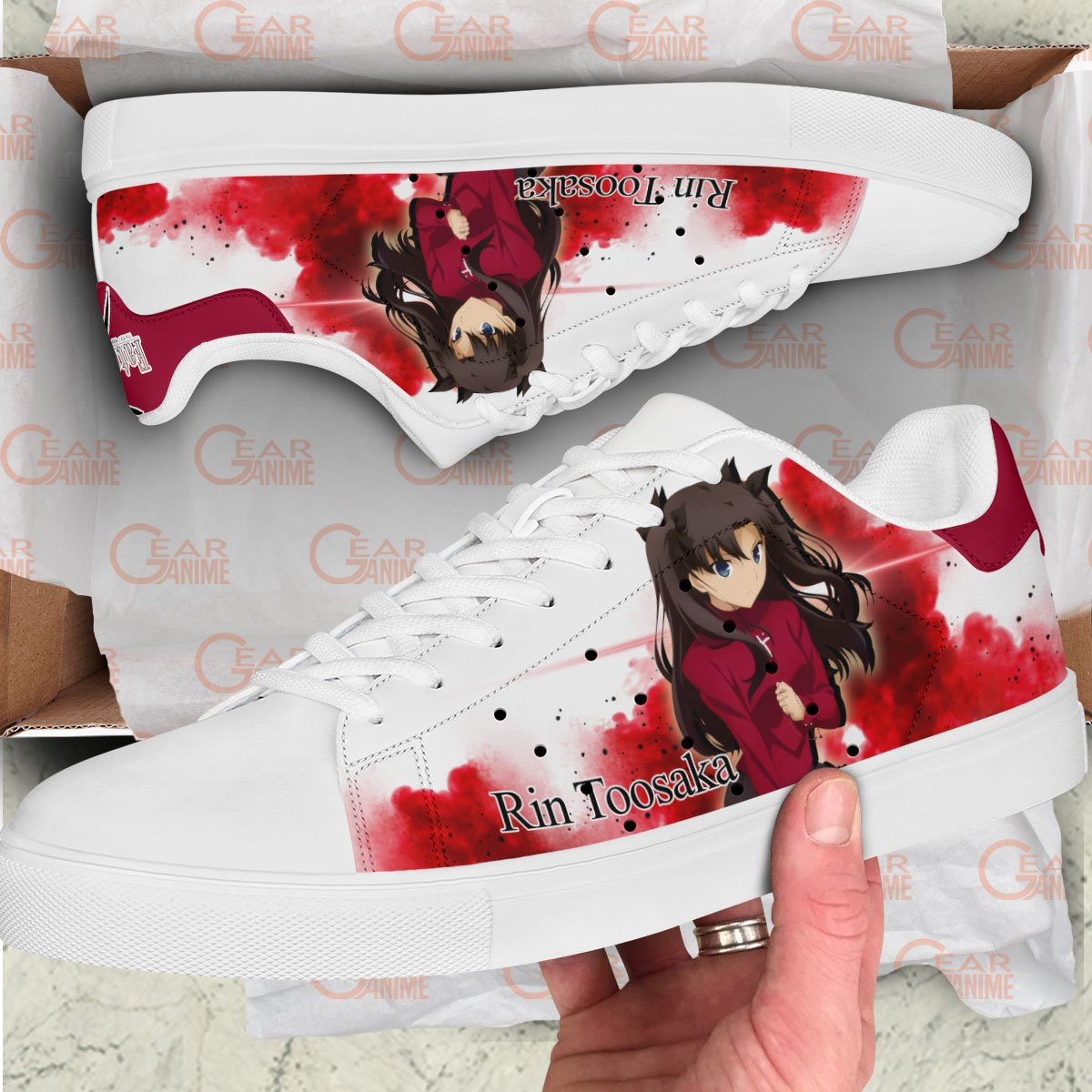 Fate Zero Rin Tohsaka Skate Sneakers Custom Anime Shoes