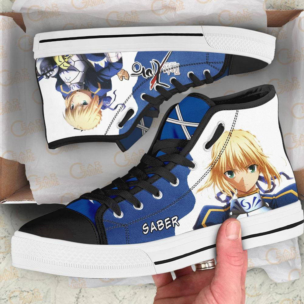 Fate Zero Saber High Top Shoes Custom Anime Sneakers