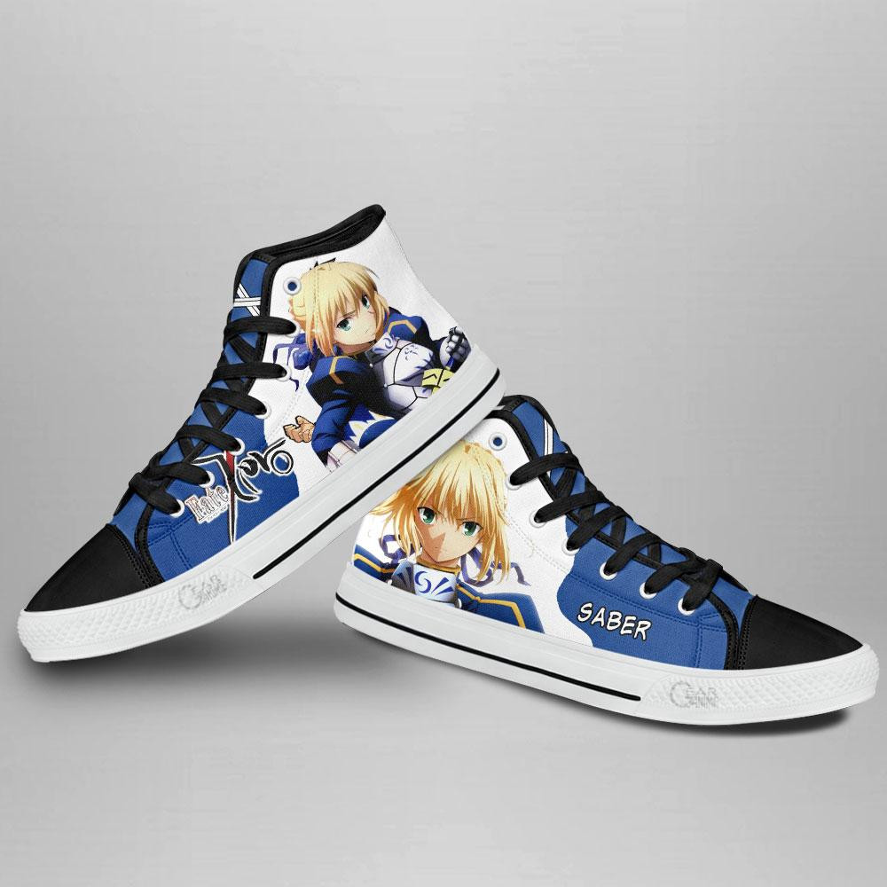 Fate Zero Saber High Top Shoes Custom Anime Sneakers
