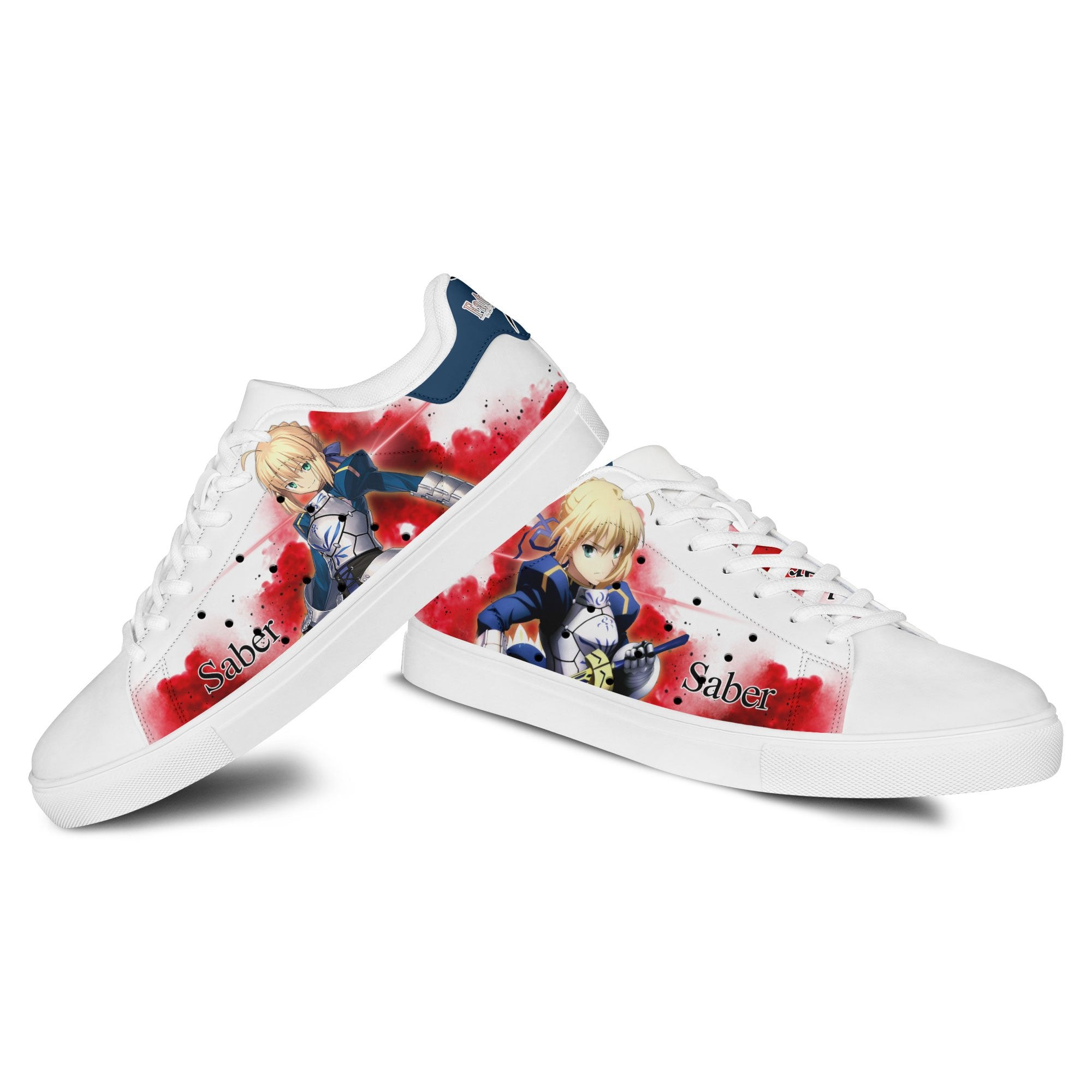 Fate Zero Saber Skate Sneakers Custom Anime Shoes