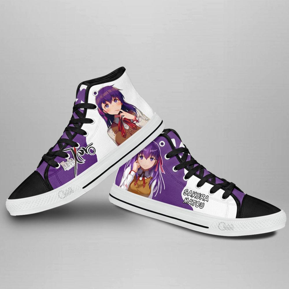 Fate Zero Sakura Matou High Top Shoes Custom Anime Sneakers