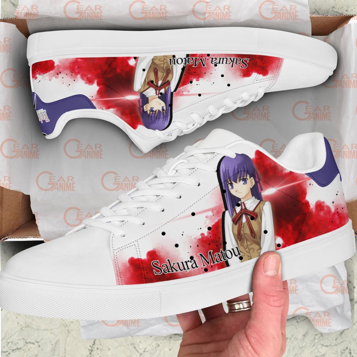 Fate Zero Sakura Matou Skate Sneakers Custom Anime Shoes