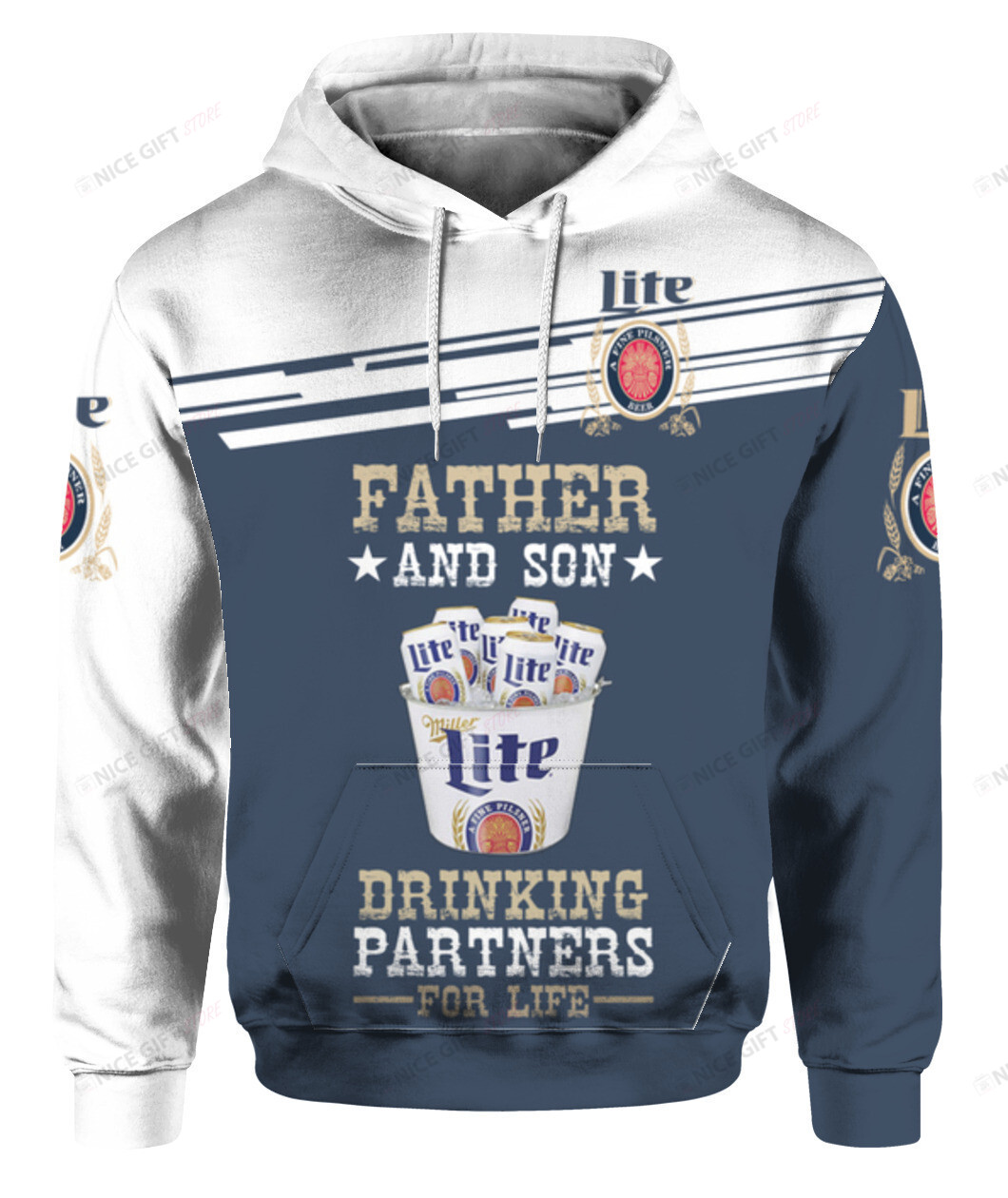 Father And Son Drinking Partners For Life 3D Hoodie Gift For Fans