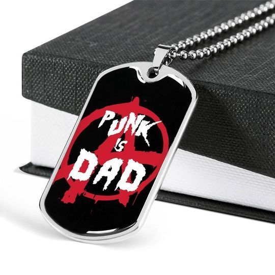 Father’s Day Punk Dog Tag Necklace Gift For Dad