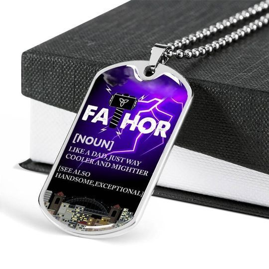 Fathor Just Way Cooler And Mightier Dog Tag Necklace Gift For Dad