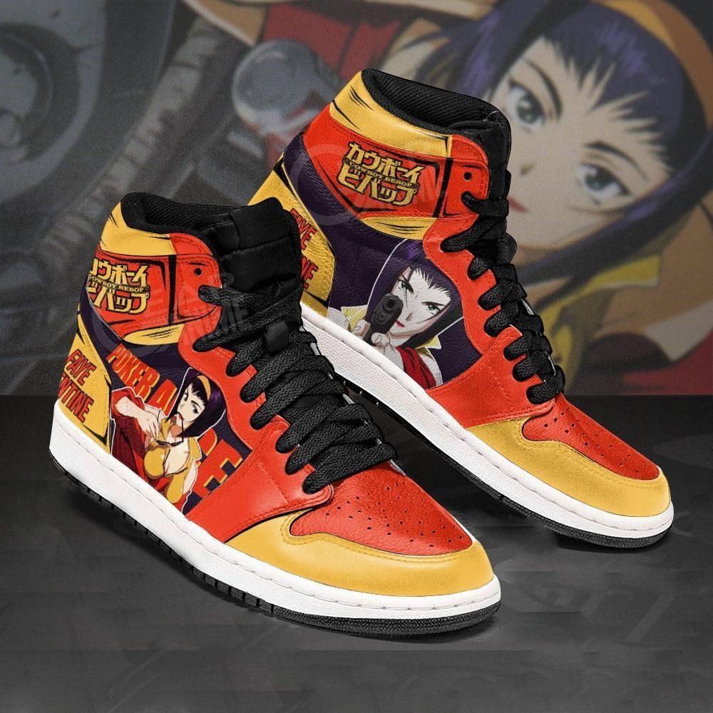 Faye Valentine Cowboy Bebop Anime 1 High Top Air Jordan Sneaker, Air Jordan Hightop