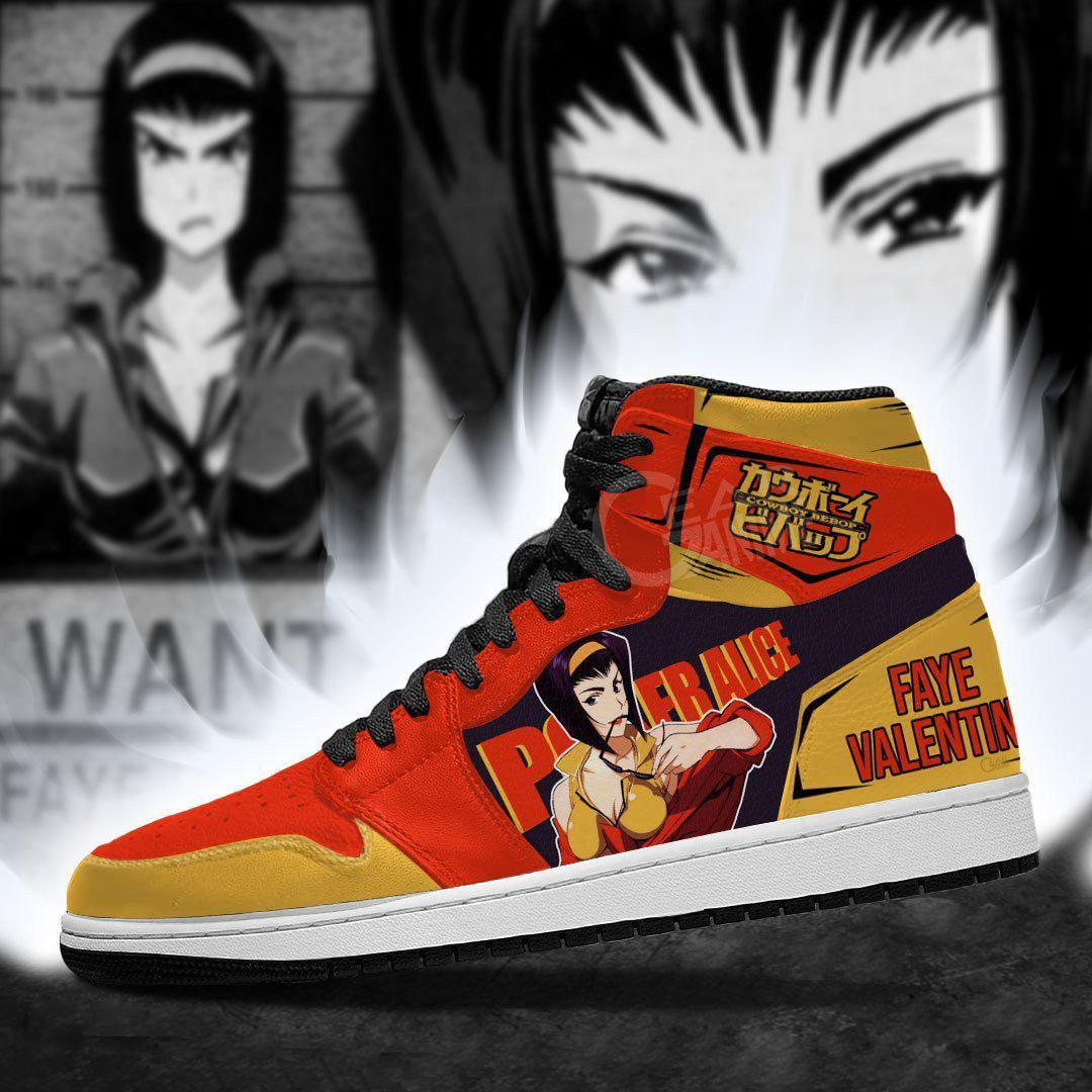 Faye Valentine Cowboy Bebop Anime 1 High Top Air Jordan Sneaker, Air Jordan Hightop