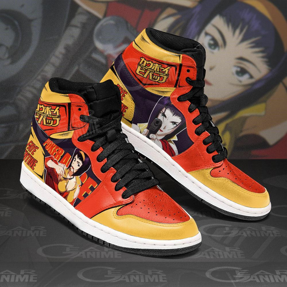 Faye Valentine JD1s Sneakers Cowboy Bebop Anime Shoes, Air Jordan Hightop