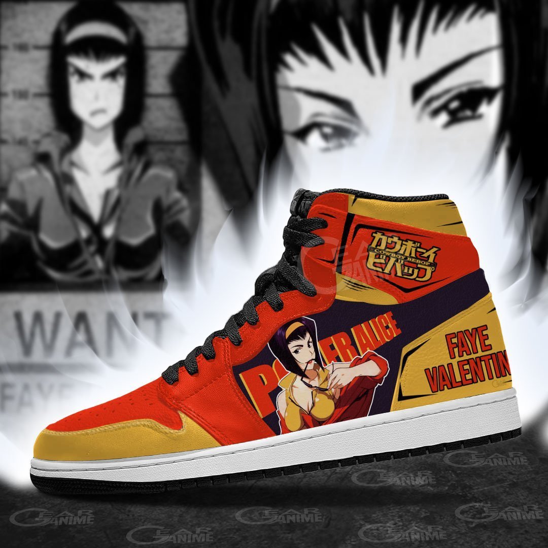 Faye Valentine JD1s Sneakers Cowboy Bebop Anime Shoes, Air Jordan Hightop