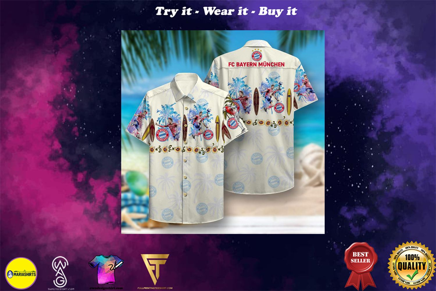 Fc Bayern Munich Aloha Tropical Full Printing Hawaiian Shirt –