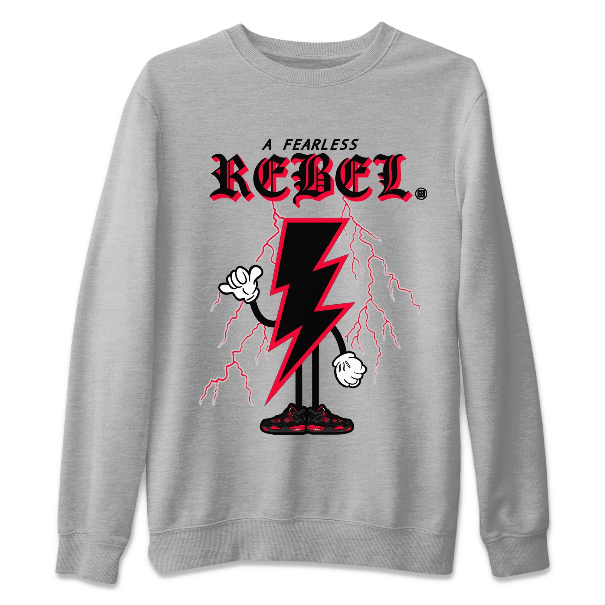 Fearless Rebel Unisex Sweater – Air Jordan 4 Red Thunder, Sneakers Matching Sweater