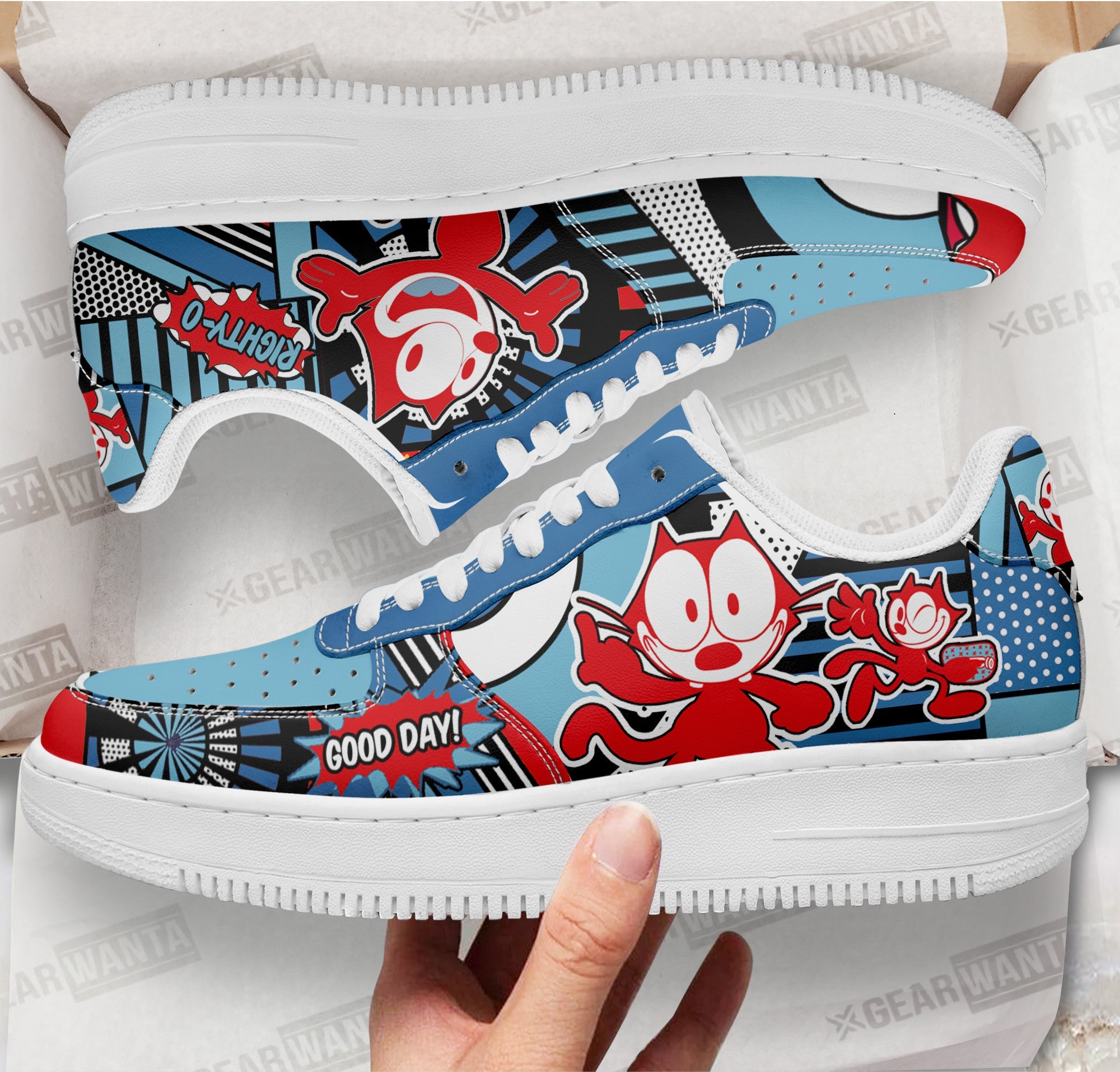 Felix The Cat Air Sneakers Custom Comic Shoes