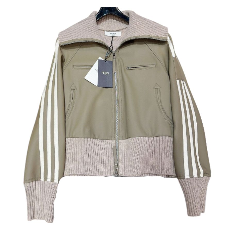 Fendi Turtleneck Jacket Green Khaki For Women
