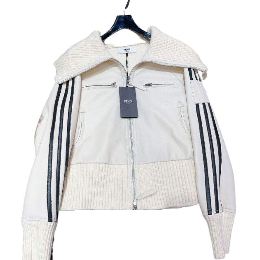 Fendi Turtleneck Jacket White For Women
