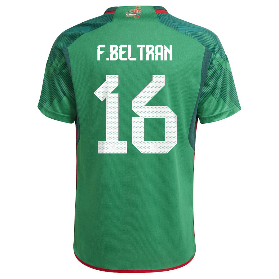 Fernando Beltrán 16 Mexico National Team FIFA World Cup Qatar 2022 Home Men Soccer Jersey With Patch