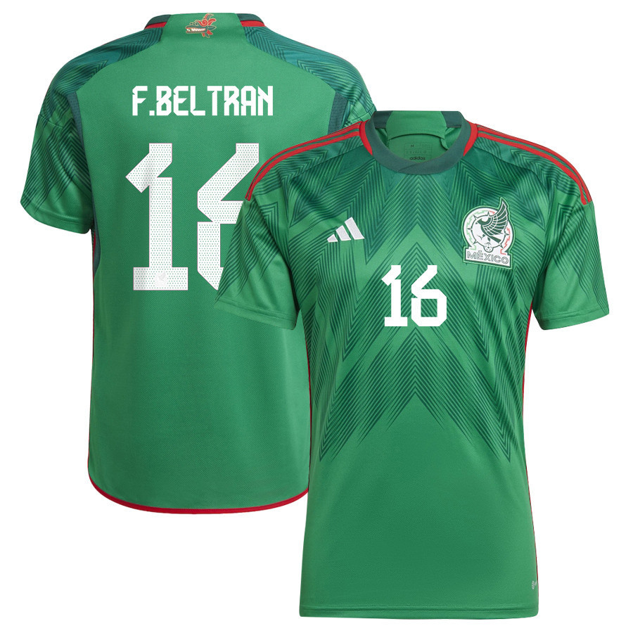 Fernando Beltrán 16 Mexico National Team Qatar World Cup 2022-23 – Green Home  Soccer Jersey
