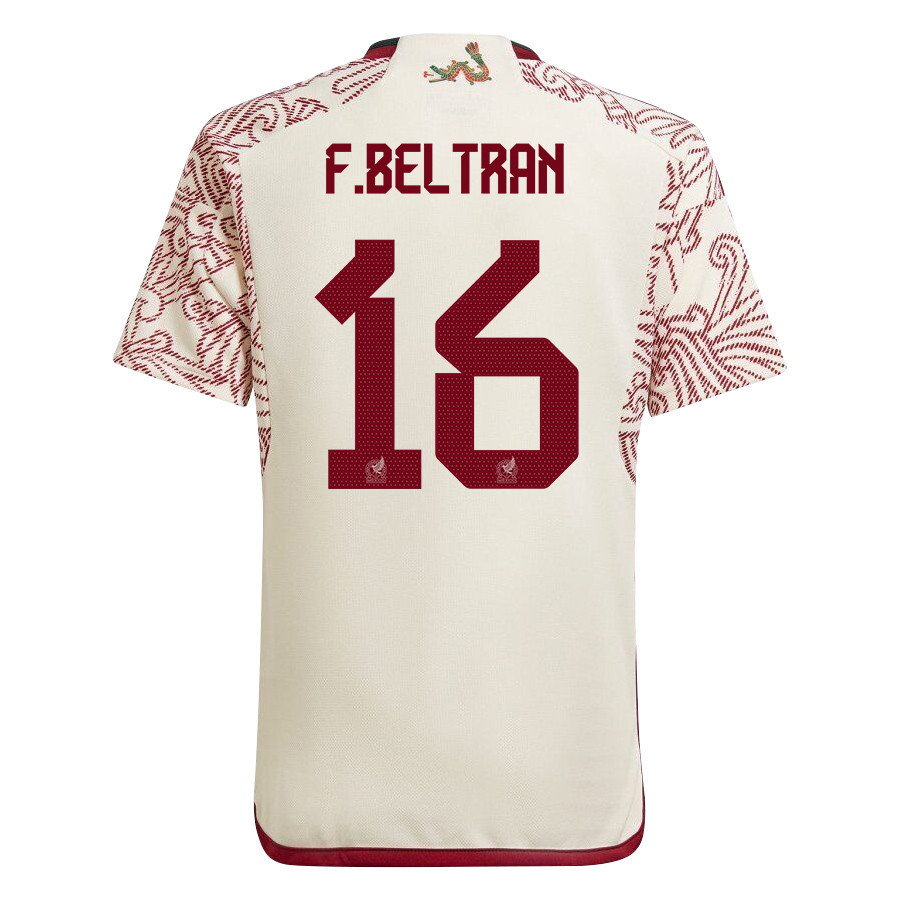 Fernando Beltrán 16 Mexico National Team Qatar World Cup 2022-23 – White Away  Soccer Jersey