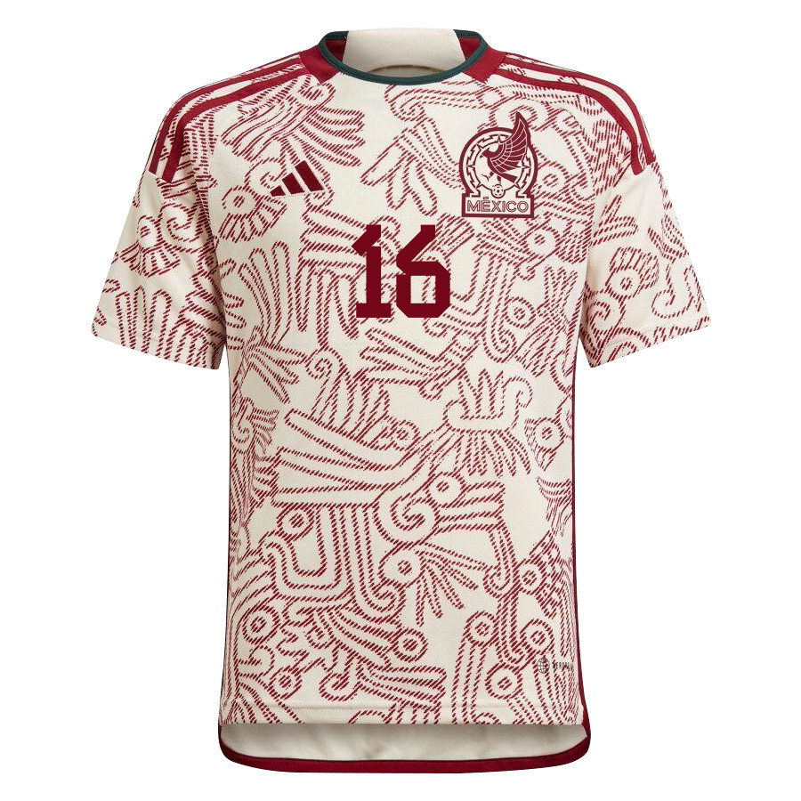 Fernando Beltrán 16 Mexico National Team Qatar World Cup 2022-23 – White Away  Soccer Jersey