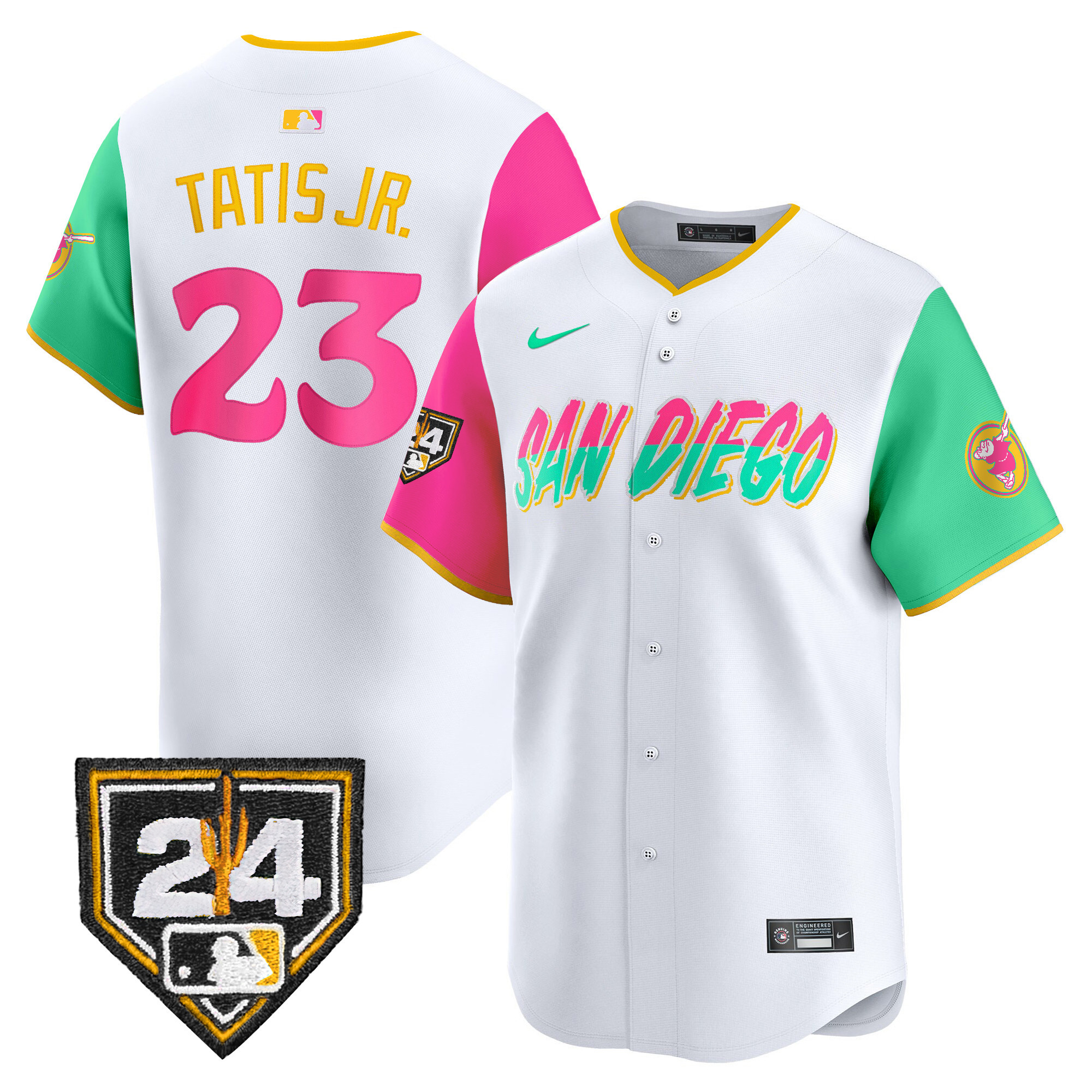 Fernando Tatis Jr. Men's San Diego Padres 2024 Spring Training Patch Vapor Premier Limited City Connect Jersey - All Stitched