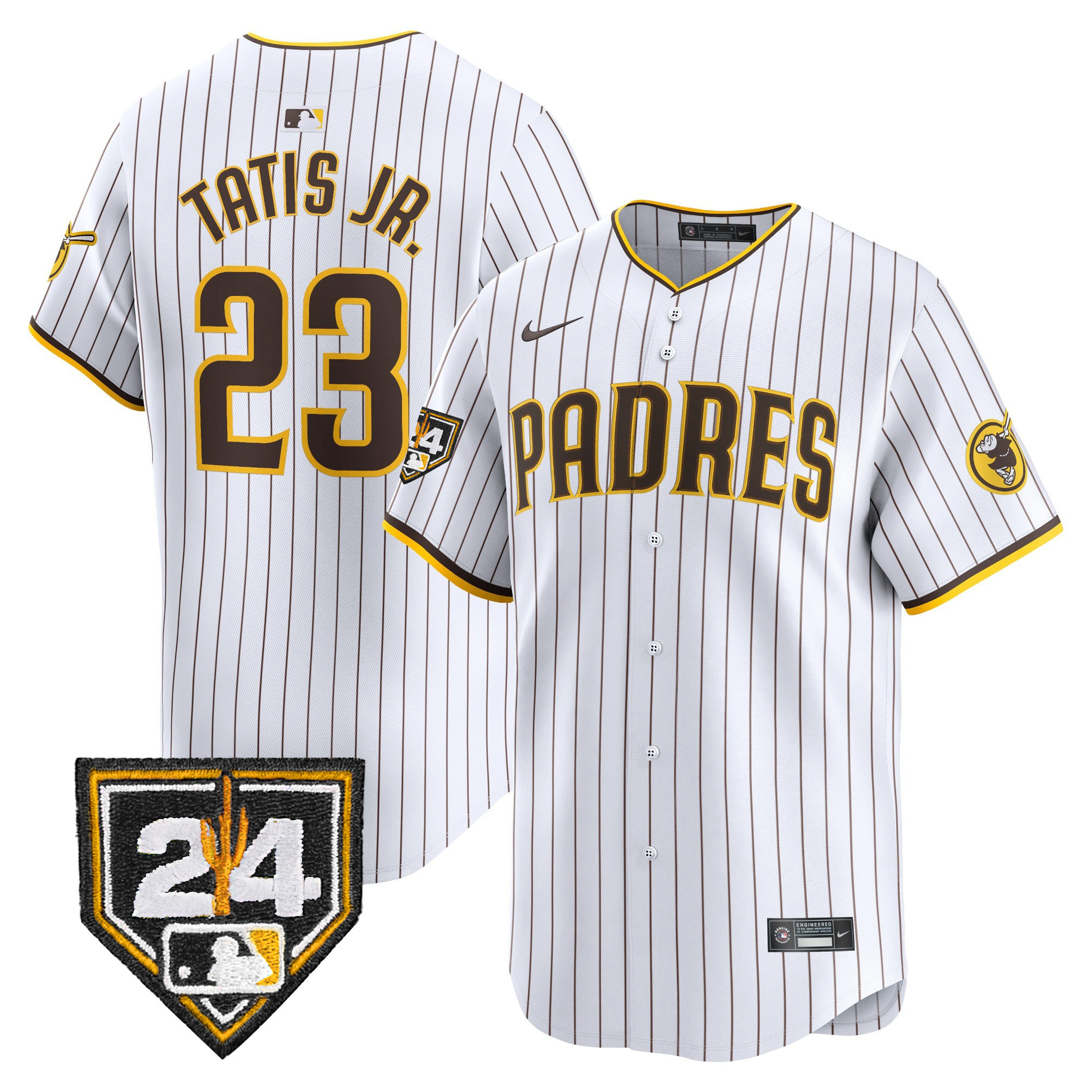 Fernando Tatis Jr. Men's San Diego Padres 2024 Spring Training Patch Vapor Premier Limited White Jersey - All Stitched