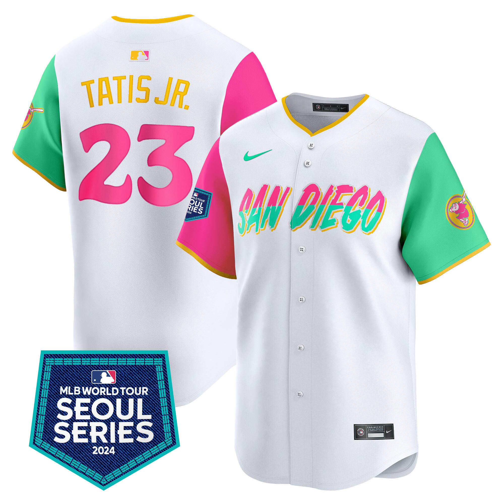 Fernando Tatis Jr. Men's San Diego Padres 2024 World Tour Seoul Series Patch Vapor Premier Limited City Connect Jersey - All Stitched