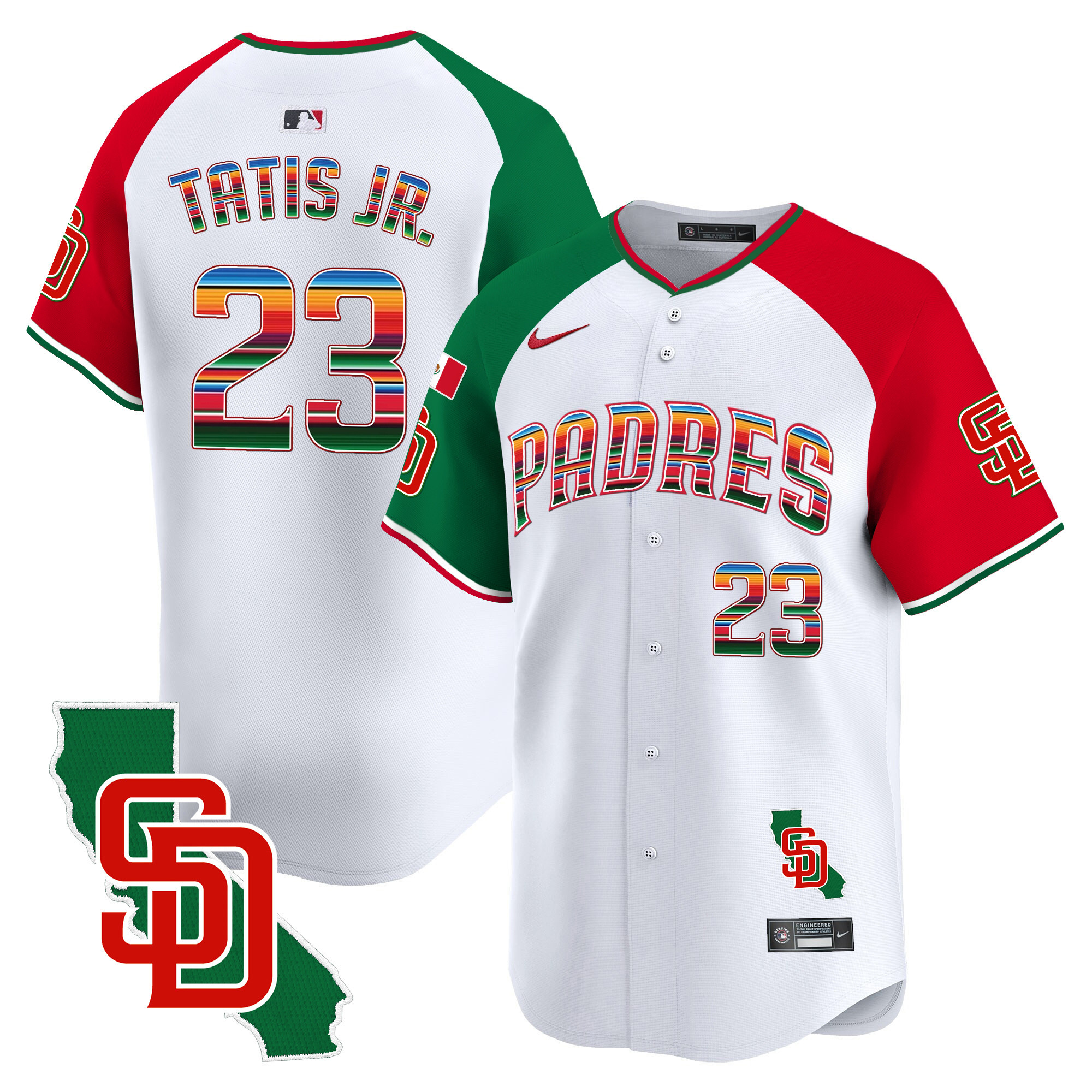 Fernando Tatis Jr. Men's San Diego Padres Mexico California Patch Vapor Premier Limited V3 Alternate Jersey - All Stitched