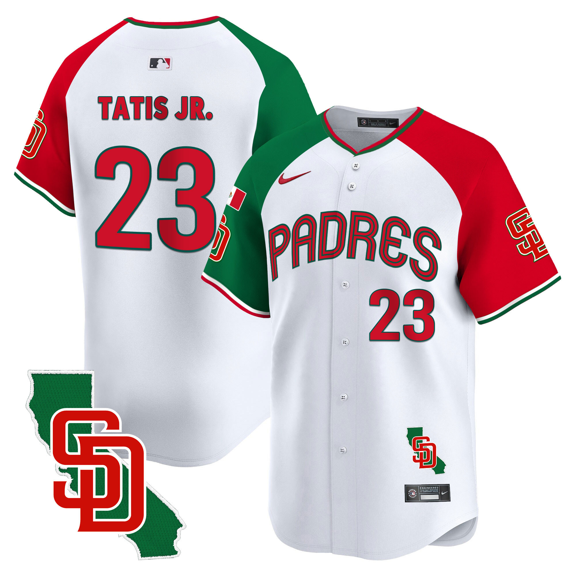Fernando Tatis Jr. Men's San Diego Padres Mexico California Patch Vapor Premier Limited V4 Alternate Jersey - All Stitched