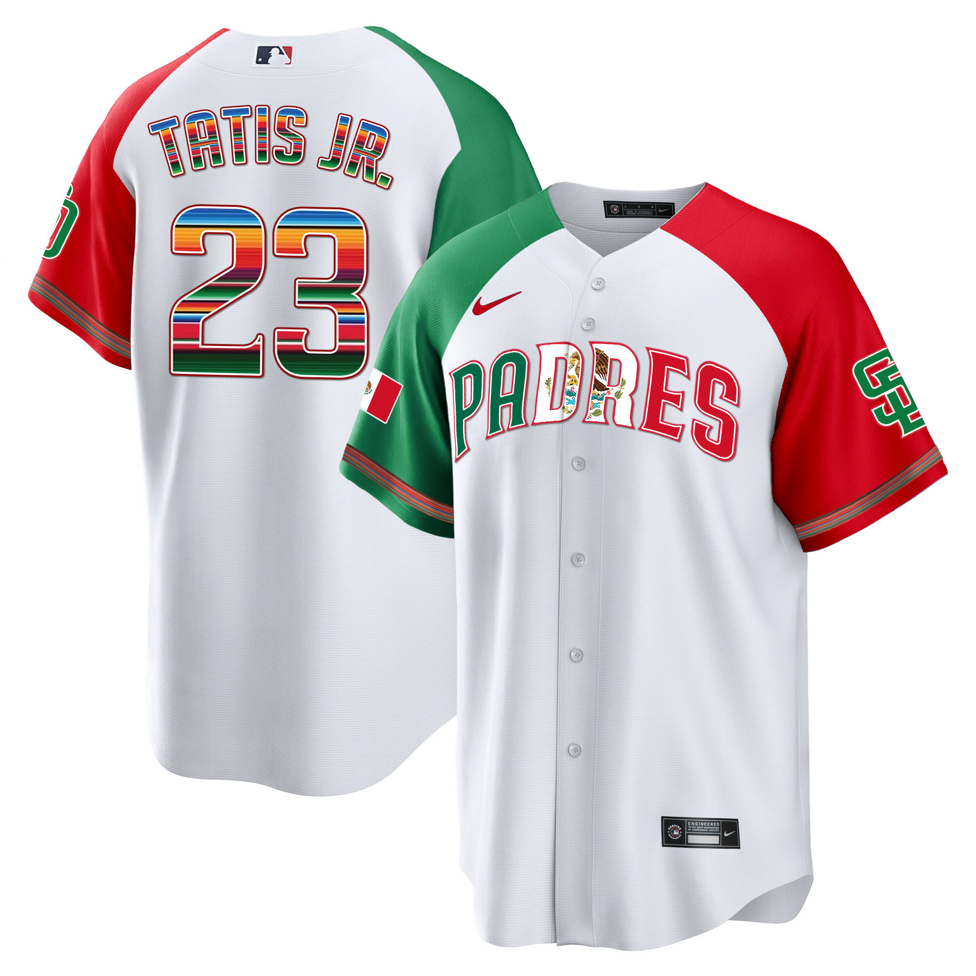 Fernando Tatis Jr. Men's San Diego Padres Mexico Cool Base Limited V2 Alternate Jersey - All Stitched