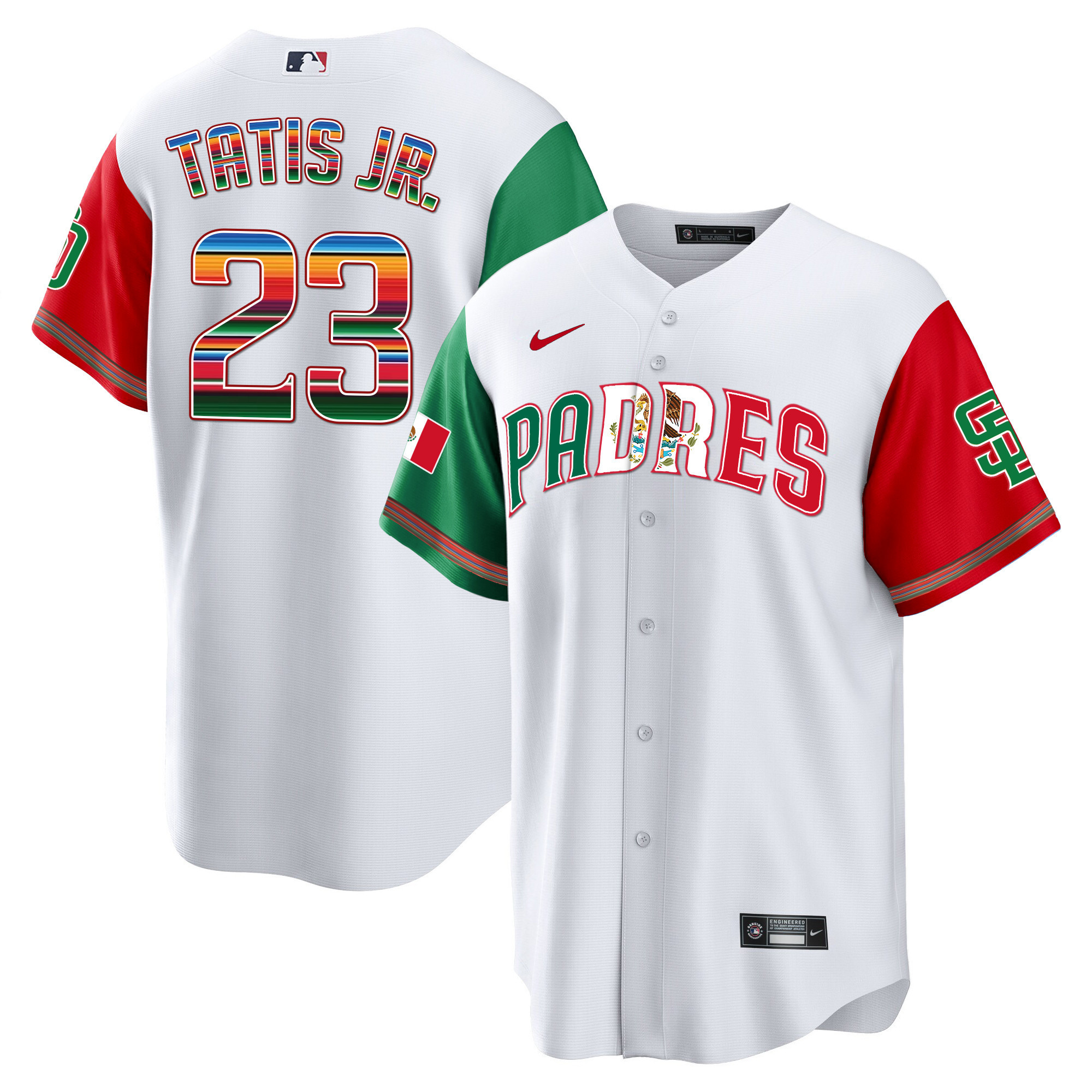 Fernando Tatis Jr. Men's San Diego Padres Mexico Cool Base Limited V2 Color Sleeves Jersey - All Stitched