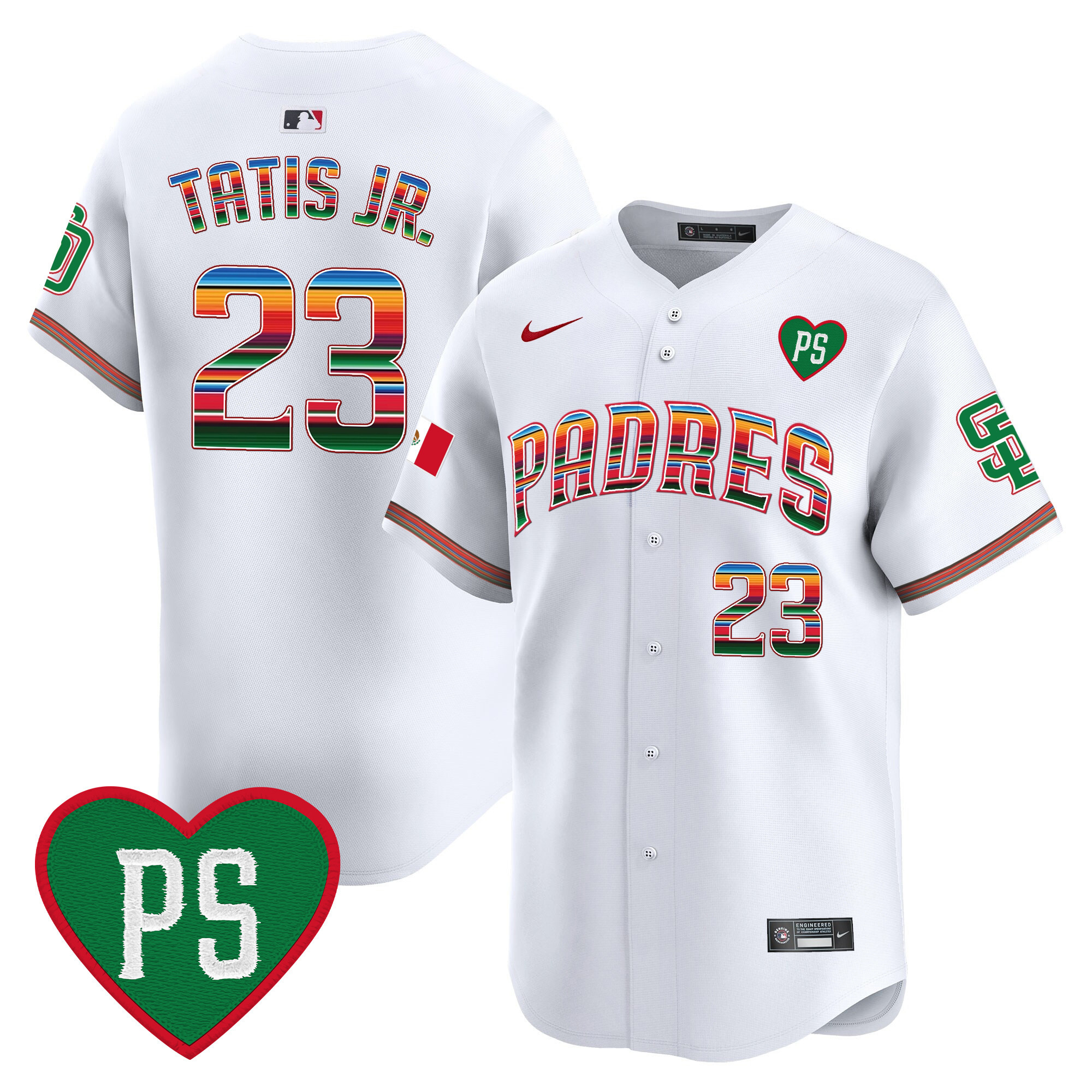 Fernando Tatis Jr. Men's San Diego Padres Mexico "For Peter" Patch Vapor Premier Limited White Jersey - All Stitched