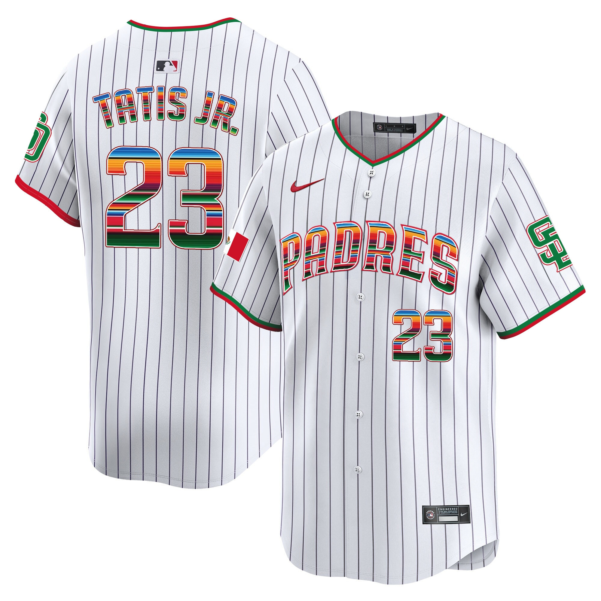 Fernando Tatis Jr. Men's San Diego Padres Mexico Premier Limited Pinstripe Jersey - All Stitched